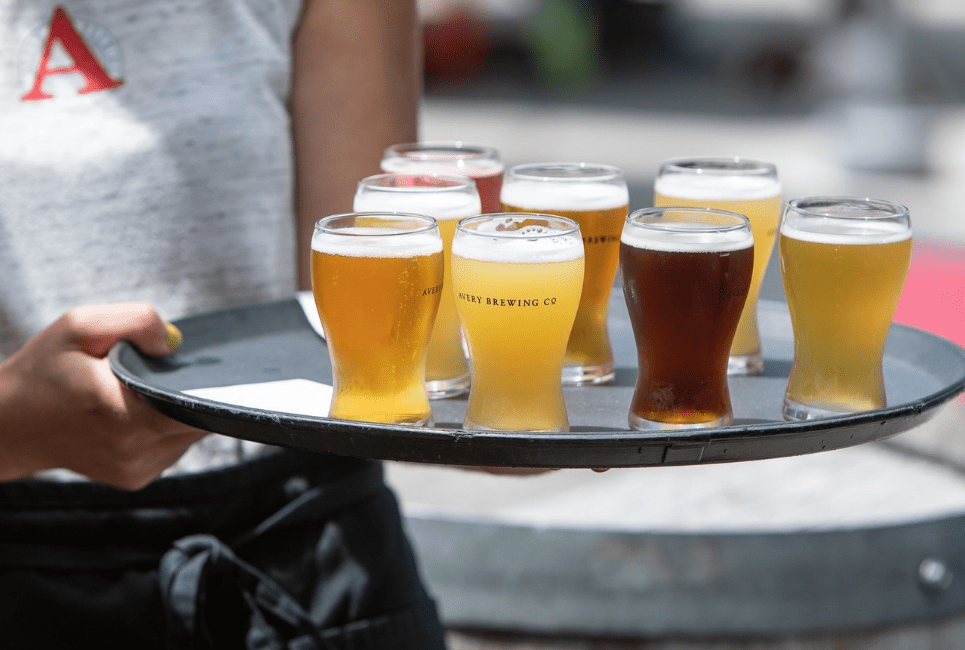 Beers on a serving tray